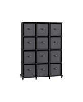 Slickblue Cube Storage Organizer with Boxes, Customizable Shape, Bedroom, Living Room-12 Cubes