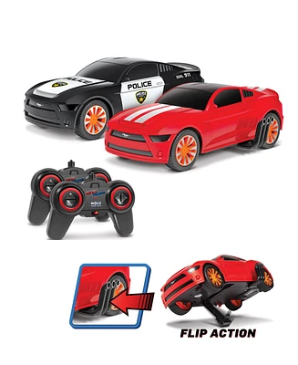 World Tech Toys 1:20 Officially Licensed Ford Mustang Battle Pursuit Flip Action Rc Cars Double Pack