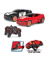 World Tech Toys 1:20 Officially Licensed Ford Mustang Battle Pursuit Flip Action Rc Cars Double Pack