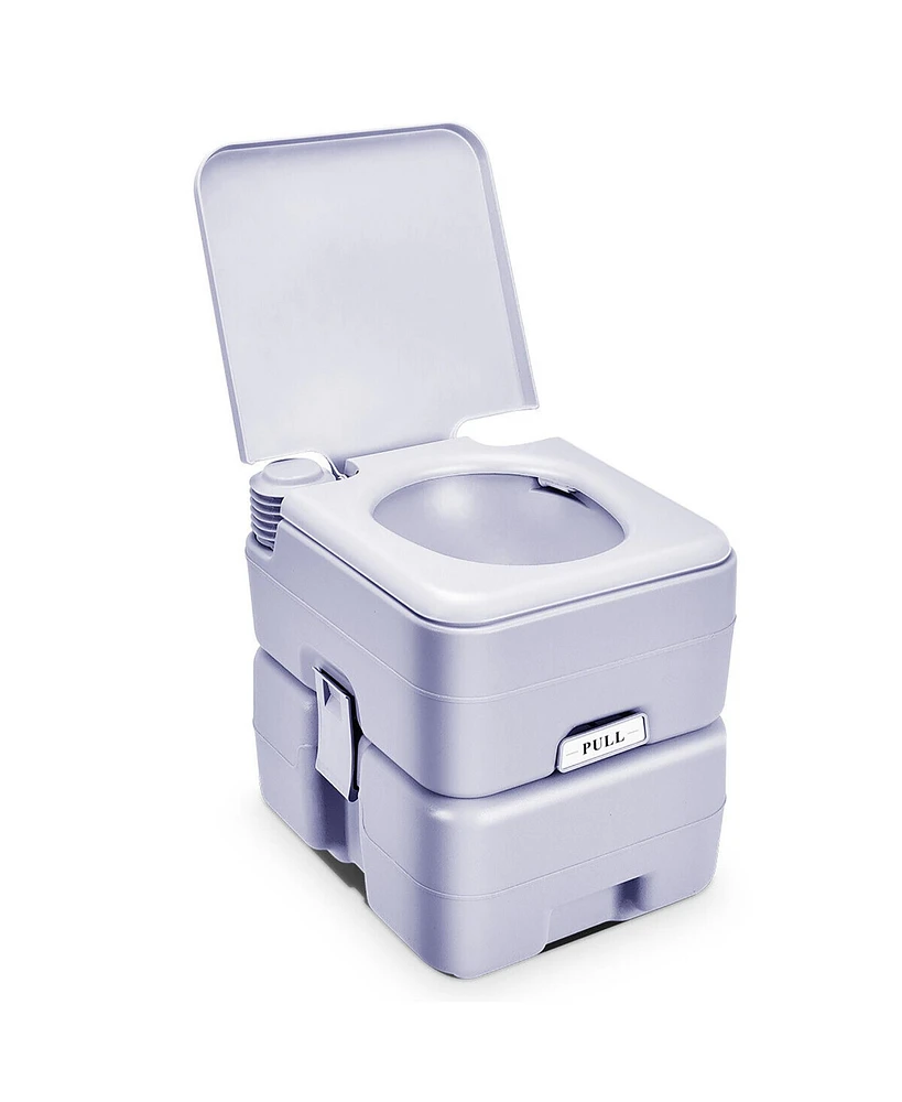 Gymax 5.3 Gallon 20L Portable Toilet Flush Travel Camping Outdoor/Indoor Potty Commode