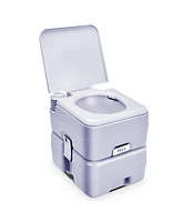 Gymax 5.3 Gallon 20L Portable Toilet Flush Travel Camping Outdoor/Indoor Potty Commode