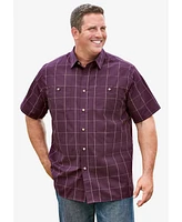 KingSize Big & Tall Short Sleeve Printed Check Sport Shirt