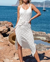 Cupshe Women's Crochet Tassel Tie Cover-Up Beach Dress