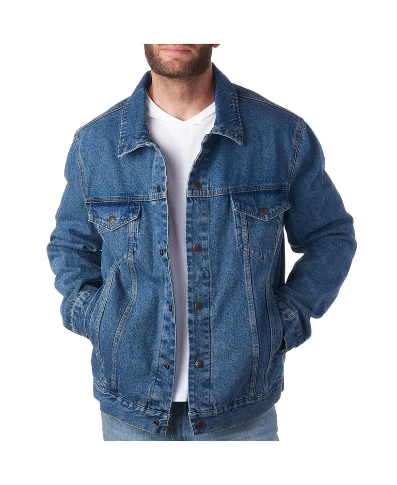 Alpine Swiss Derek Mens Classic Denim Jacket Casual Button Up Jean Trucker Coat