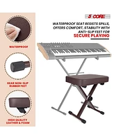 5 Core Keyboard Bench X Style Piano Stool Heavy Duty Adjustable Keyboards Chair