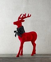 Holiday Lane Royal Holiday Red Flocked Reindeer Tabletop Decor, Created for Macy's