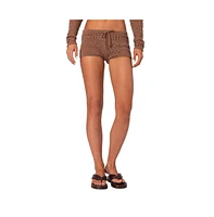 Edikted Women's Betsy Tie Front Knitted Shorts