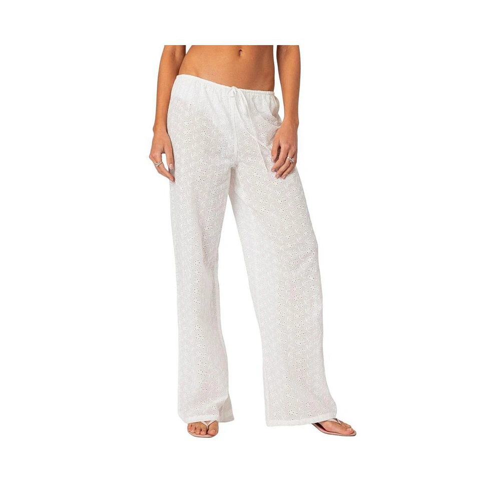 Edikted Women's Miracle Cotton Lace Pants