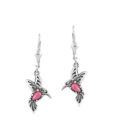 American West Jewelry Sterling Silver Women's Drop & Dangle Earrings Genuine Gemstone Hummingbird Design