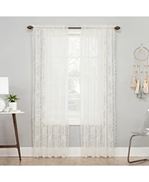 No. 918 Ariella Floral Lace Sheer Rod Pocket Curtain Panel