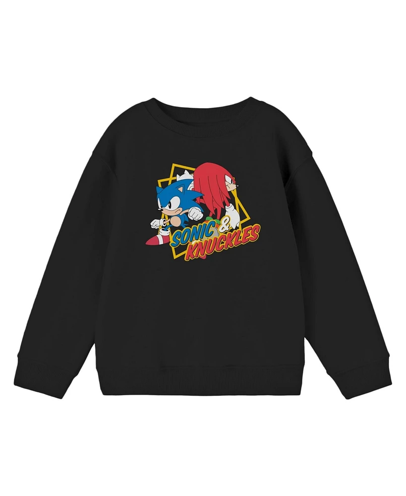 Sonic The Hedgehog Boys & Knuckles Black Long Sleeve Shirt