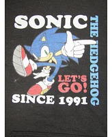 Sonic The Hedgehog Boys Let's Go Since 1991 Black Sweatshirt