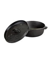 Stansport Cast Pre-Seasoned Iron Dutch Oven - 4 Qt - Flat Bottom