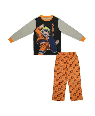 Naruto Boys Youth 2-Piece Sleepwear Set with Long Sleeve Shirt and Sleep Pants