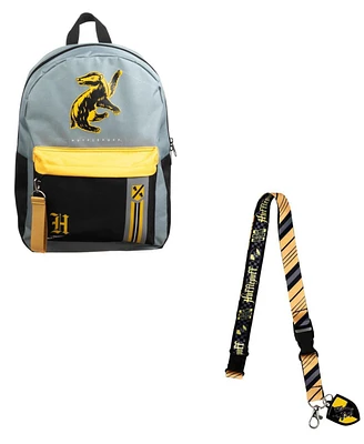 Harry Potter Hufflepuff 16" Laptop Backpack & Lanyard Combo Set