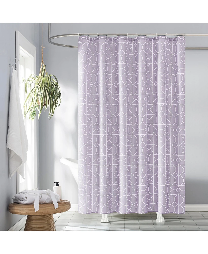 Roswell 13-Piece Geometric Print Shower Curtain Set