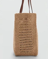 Mango Women's Natural Fiber Shopper Bag