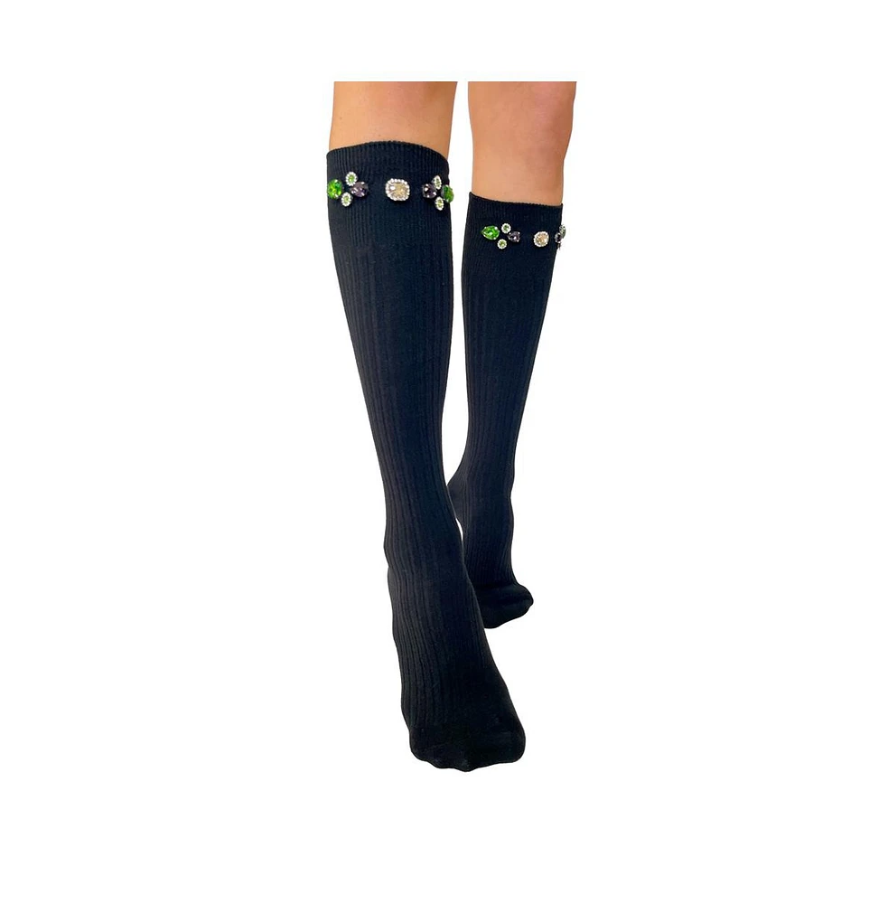 Stems Women's Crystal Cuff Knee Socks