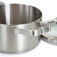 BergHOFF Graphite Recycled 18/10 Stainless Steel Stockpot 6.25", 1.7qt. With Glass Lid