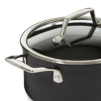 BergHOFF Essentials Non-stick Hard Anodized 10" Stockpot 5.3qt. With Glass Lid, Black