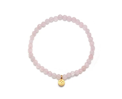 Satya Jewelry Supported In Love Lotus Rose Quartz Gemstone Bracelet