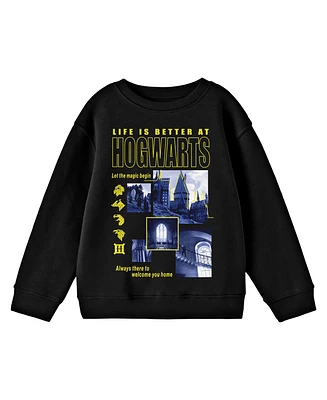 Harry Potter Boys Life Is Better At Hogwarts Black Long Sleeve Shirt