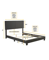 Boyd Sleep Florence Upholstered Faux Leather Platform Bed, Twin, Black