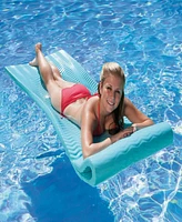 Northlight 74" Icy Blue Floating Foam Swimming Pool Mattress Lounger with Head Rest