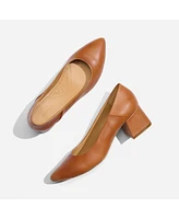 Nisolo Women's Fiorela Go-To Mid Heel Pumps Caramel