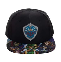 The Legend of Zelda Men's Zelda Video Game Black Sublimated Print Bill Adjustable Hat