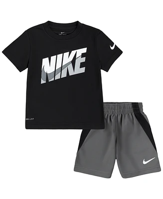 Nike Toddler Boys Tri-Color T-shirt and Shorts Set