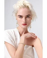 Classicharms FrostLily Clear Crystal and Bead Drop Earrings