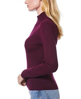 Melissa Paige Women's Petite Ribbed Mock-Neck Sweater