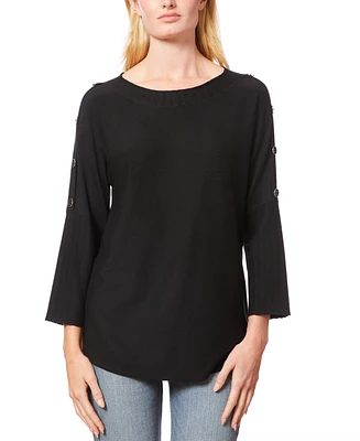 Melissa Paige Women's Dolman-Sleeve Wavy-Ribbed Sweater