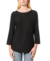 Melissa Paige Women's Dolman-Sleeve Wavy-Ribbed Sweater