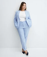 Mango Women's 100% Linen Suit Trousers