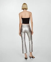 Mango Women's Metallic Flared Pants