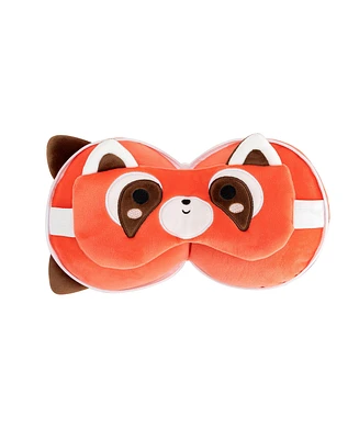 Mirage Luggage Kids 2-in-1 Travel Pillow and Eye Mask Animal Plush Soft Blindfold for Sleeping, Nights