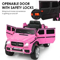 Sugift 12V Licensed Mercedes-Benz Kids Ride On Car-Pink