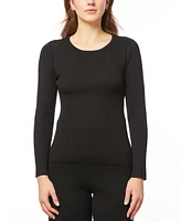 Melissa Paige Women's Petite Ribbed Scoop-Neck Sweater