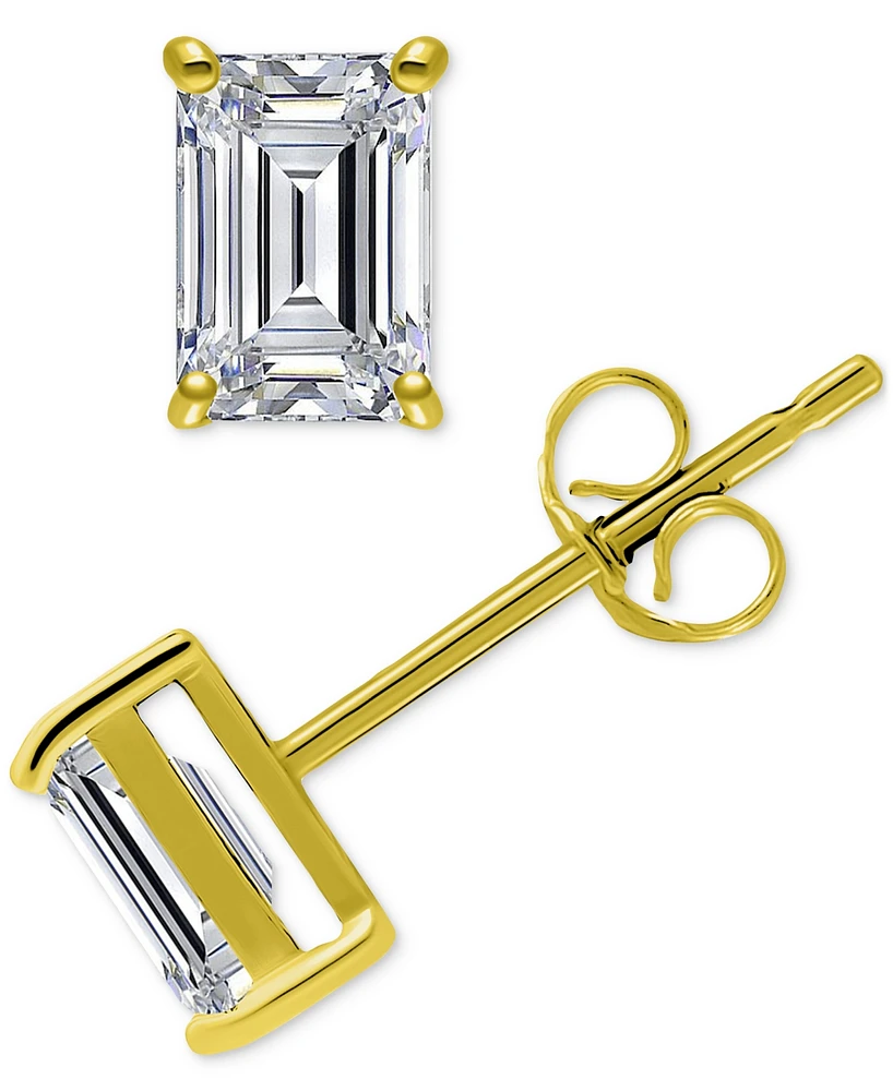 Giani Bernini Cubic Zirconia Baguette Solitaire Stud Earrings, Created for Macy's