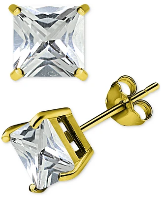 Giani Bernini Cubic Zirconia Square Solitaire Stud Earrings, Created for Macy's