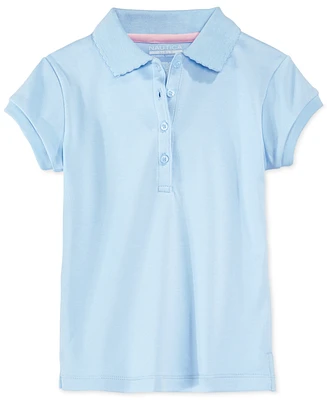 Nautica Plus Girls Uniform Short Sleeve Interlock Polo Shirt