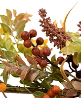 Northlight Real Touch Greenery and Berries Artificial Fall Harvest Garland - 5' x 10" - Unlit