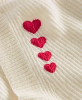 Charter Club Women's Cashmere Ribbed Heart-Embroidered V-Neck Sweater, Created for Macy's