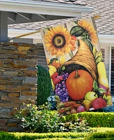 Northlight Cornucopia and Flowers Autumn Harvest Outdoor House Flag 28" x 40"