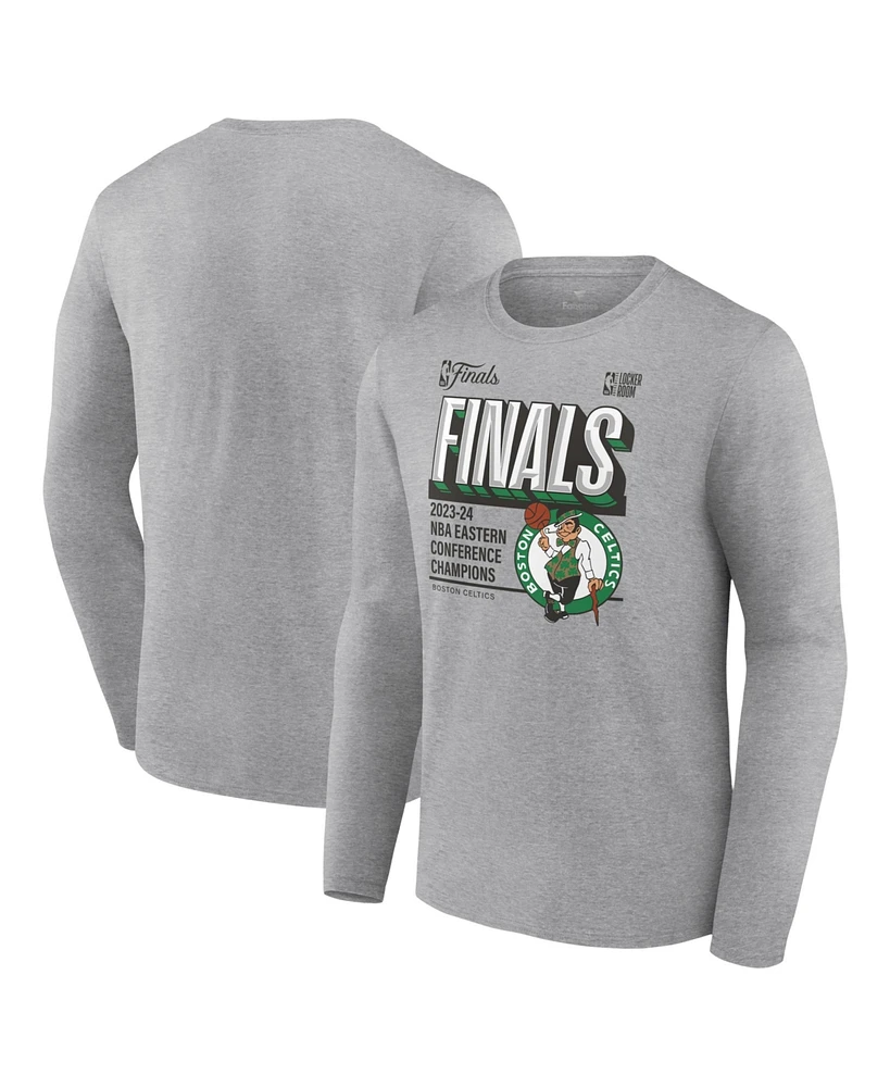 Fanatics Men's Steel Boston Celtics 2024 Eastern Conference Champions Long Sleeve Locker Room T-Shirt