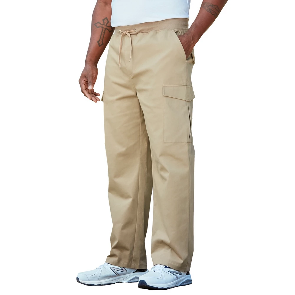 KingSize Big & Tall Ribbed Elastic Waist Stretch Cargo Pant