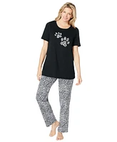 Dreams & Co. Plus Graphic Tee Pj Set