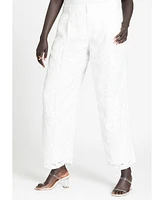 Eloquii Women's Burnout Sheer Trouser